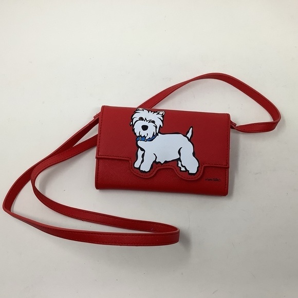 Marc Tetro Red Small Crossbody Purse with Westie Dog - Picture 1 of 9